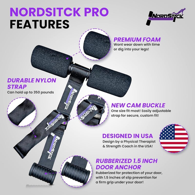 NordStick حزام تمارين أوتار الركبة النورديك - مجموعة تمارين عصا نورد الأصلية للمنزل والسفر - إعداد في 5 ثواني - Image 2